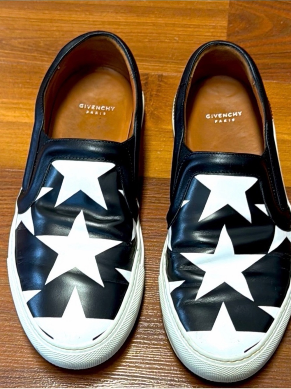 Givenchy Black & White Star Slip-On Sneakers